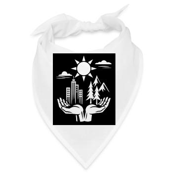 Urbane Natur Harmonie Illustration - Bandana - Weiß - Vorne
