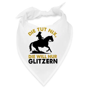 Slidningstop mit Westernpferd und Reiterin - Bandana - Weiß - Vorne