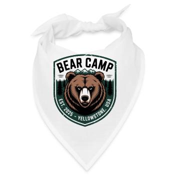 Bear Camp Patch, Yellowstone, USA - Bandana - Weiß - Vorne