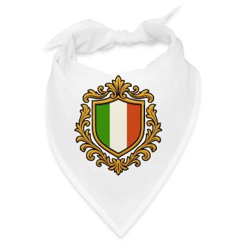 Italien Flagge im Barockrahmen - Bandana - Weiß - Vorne