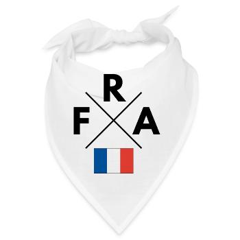 Französische Flagge mit FRA - Bandana - Weiß - Vorne