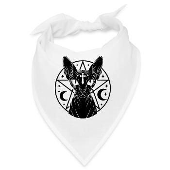 Sphynx Katze Okkult - Bandana - Weiß - Vorne