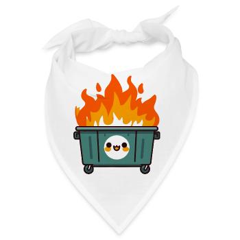Niedlicher flammender Mülleimer - Bandana - Weiß - Vorne