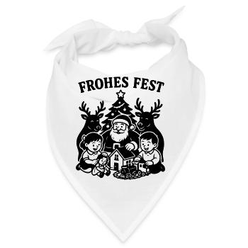 Frohes Fest Weihnachten Kinder Bescherung - Bandana - Weiß - Vorne