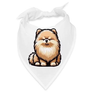 Zwergspitz Zwergspitze Spitzhund Zwergspitzhalter - Bandana - Weiß - Vorne