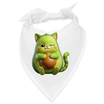 Avo-Cat-Do - Lustige Katze Avocado T-Shirt - Bandana - Weiß - Vorne