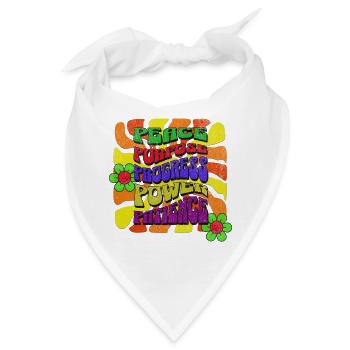 Frieden, Zweck, Fortschritt, Macht, Geduld, Retro-Design - Bandana - Weiß - Vorne