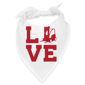 Liebe zum Lager  und Spedition– Gabelstapler - Bandana - Weiß - Vorne