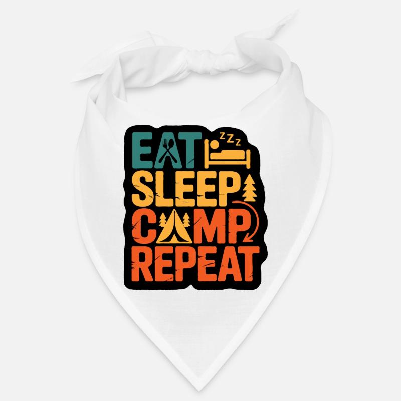 Eat Sleep Camp Repeat – Outdoor-Abenteuer-Design Bandana