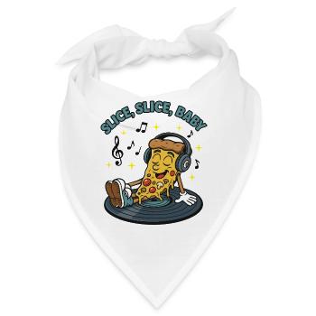 Slice Slice Baby – Lustiges Pizza Retro Comic Moti - Bandana - Weiß - Vorne