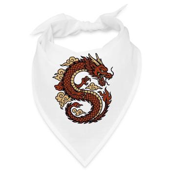 Chinese Dragon Mythical Red - Bandana - Weiß - Vorne