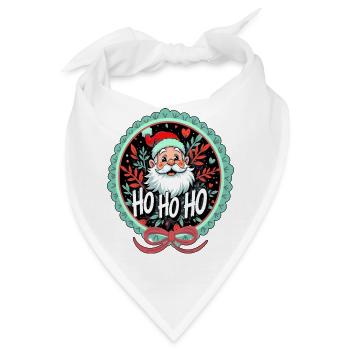Weihnachtsmann Ho Ho Ho Ornament - Bandana - Weiß - Vorne