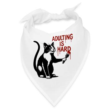 Katze malt Erwachsenwerden - Bandana - Weiß - Vorne