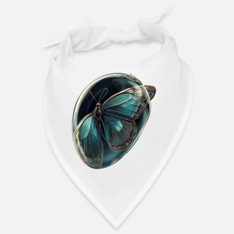 Teal Bubble Butterfly Bandana