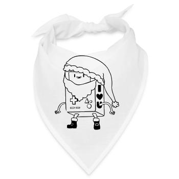 Süßer Weihnachts Roboter Lineart SVG Vektor Art - Bandana - Weiß - Vorne
