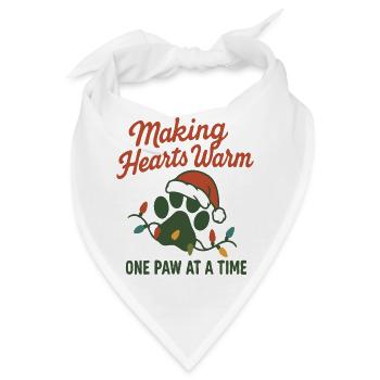 Herzen warm machen Weihnachtspfotenabdruck-Kunst - Bandana - Weiß - Vorne