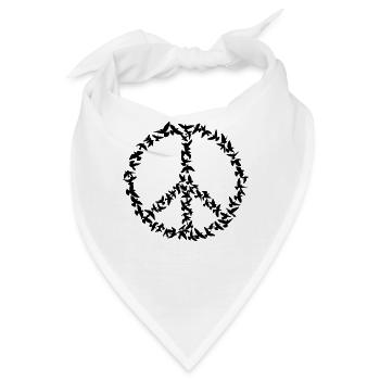 Peace Symbol aus fliegenden Tauben - Bandana - Weiß - Vorne