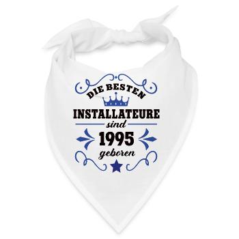 Installateur Geburtstag Jahrgang 1995 Kollegen - Bandana - Weiß - Vorne