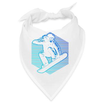 Neon Snowboarder Stripes - Bandana - Weiß - Vorne