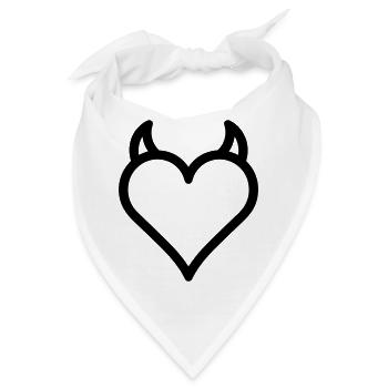 Dämonenherz - Bandana - Weiß - Vorne