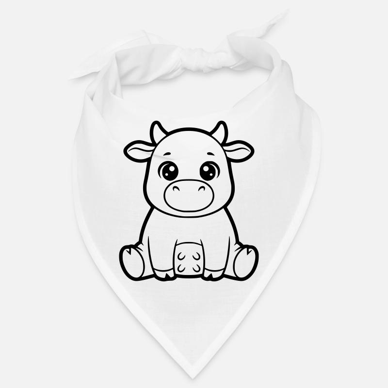 Cute Cow Calf Comic Coloring Vector Bandana