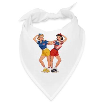 Pin-Up Patriotinnen Duo - Bandana - Weiß - Vorne