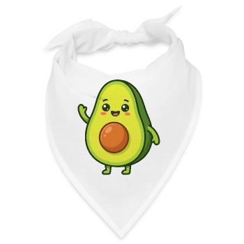 Happy Avocado Cartoon - Bandana - Weiß - Vorne