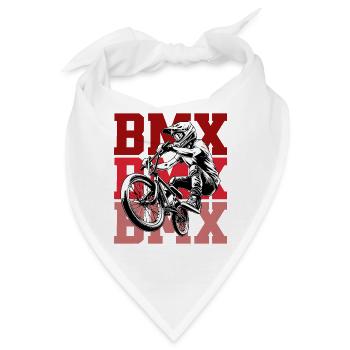 BMX Rider im roten Hintergrund - Bandana - Weiß - Vorne