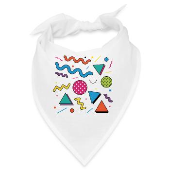 Neon-Geometrie: Knallige Formen - Bandana - Weiß - Vorne