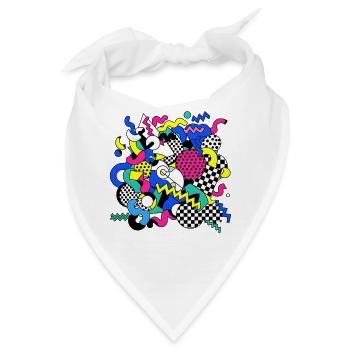 Neon Chaos Pop Art Muster - Bandana - Weiß - Vorne
