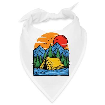 Camping am Bergsee Abendrot - Bandana - Weiß - Vorne