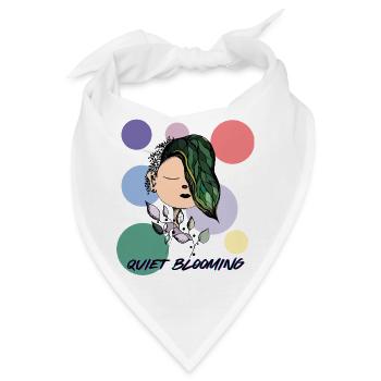 Quiet Blooming – Calm Floral Meditation Art - Bandana - Weiß - Vorne