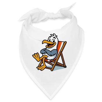 Lounge-Seemöwe am Strand - Bandana - Weiß - Vorne