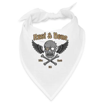 Rust Bone Motorrad Skull Wing Design - Bandana - Weiß - Vorne
