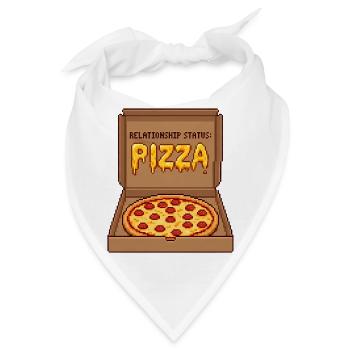 Relationship Status Pizza - Anti Valentine Gift - Bandana - Weiß - Vorne