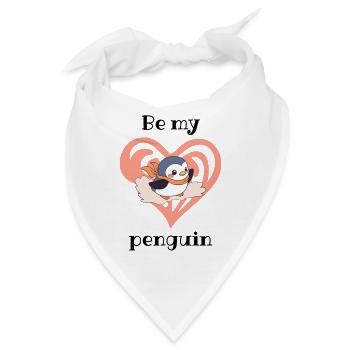 Herzpinguin mit Schal - Bandana - Weiß - Vorne