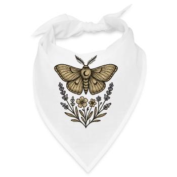Motte mit Blütenkranz - Bandana - Weiß - Vorne
