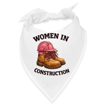 Frauen im Bau Arbeitsstiefel und Bauhelm - Bandana - Weiß - Vorne