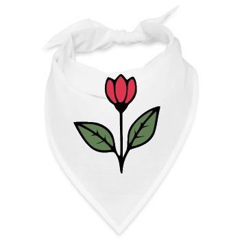Rote Blume Geschenk für sie Geburtstag - Bandana - Weiß - Vorne