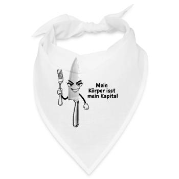Freches Küchenmesser-Motiv - Bandana - Weiß - Vorne