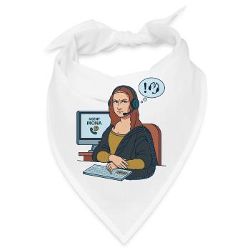 Mona Lisa Agent Humor Büro Alltag - Bandana - Weiß - Vorne