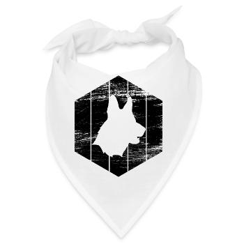 Deutscher Schäferhund Skizze - Bandana - Weiß - Vorne