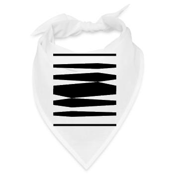 Fettes Liniendesign - Bandana - Weiß - Vorne