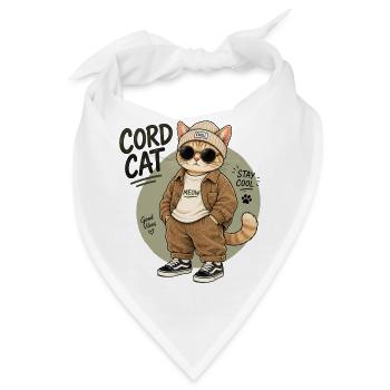 Kordkatze im Chill-Look - Bandana - Weiß - Vorne