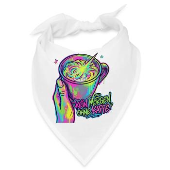 Kaffee Neon Splash – Morgenkick - Bandana - Weiß - Vorne