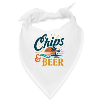 Chips & Beer Tropen-Sonnenuntergang Urlaub - Bandana - Weiß - Vorne