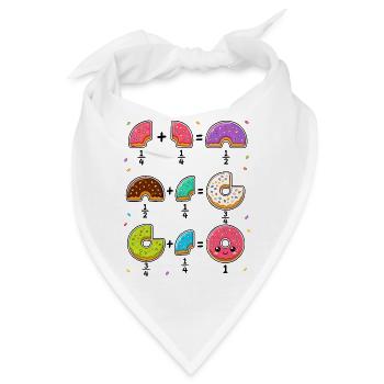 Donut Brüche Mathe Lernen mit Humor - Bandana - Weiß - Vorne