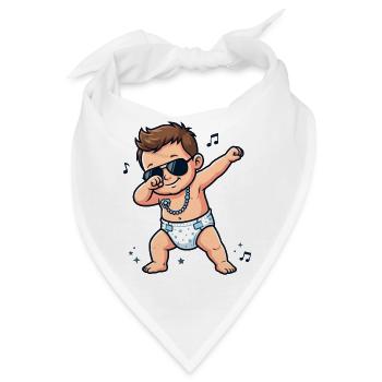 Süßes Baby – brünetter Junge - Bandana - Weiß - Vorne