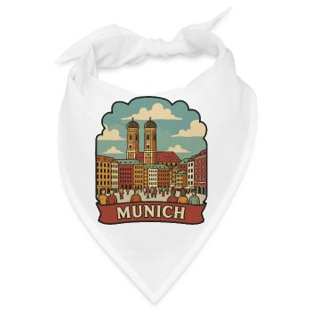 Münchner Frauenkirche Retro Reiseaufkleber - Bandana - Weiß - Vorne