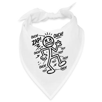 Elektroschock-Humor | Lustiges Elektriker-Geschenk - Bandana - Weiß - Vorne